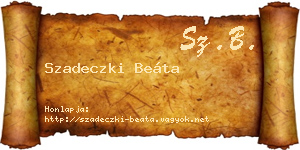 Szadeczki Beáta névjegykártya